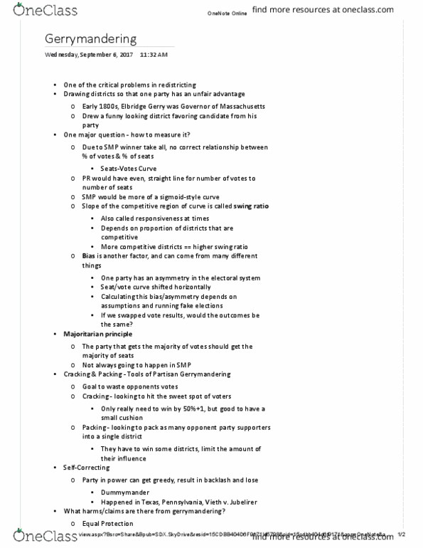 PSCI 4344 Lecture Notes - Lecture 8: First Amendment To The United States Constitution, Microsoft Onenote thumbnail