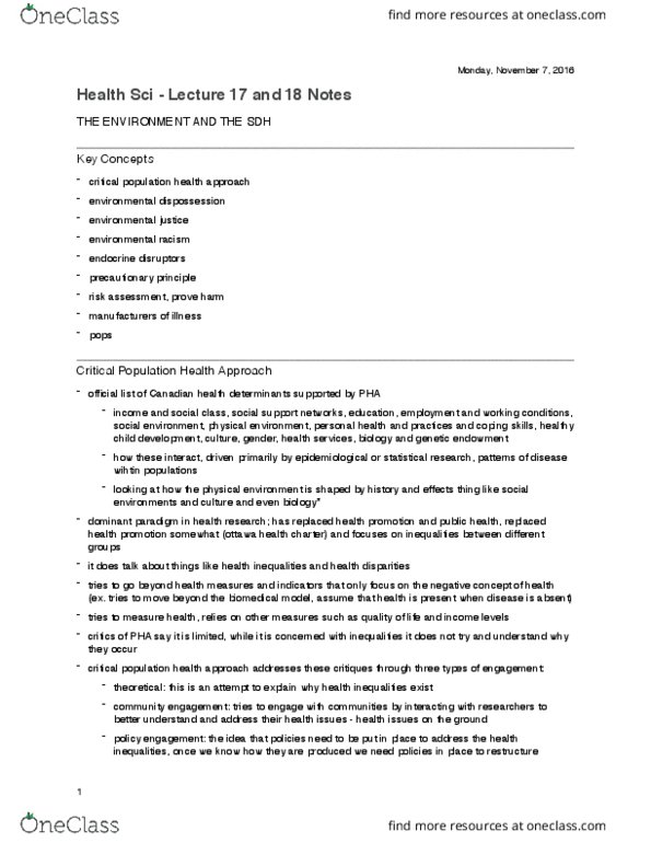 Health Sciences 1002A/B Lecture Notes - Lecture 17: State Agency For National Security, Municipal Solid Waste, Fetus thumbnail