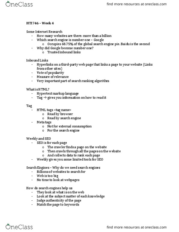 HTI 746 Lecture Notes - Lecture 4: Component-Based Software Engineering, Site Map, Parsing thumbnail