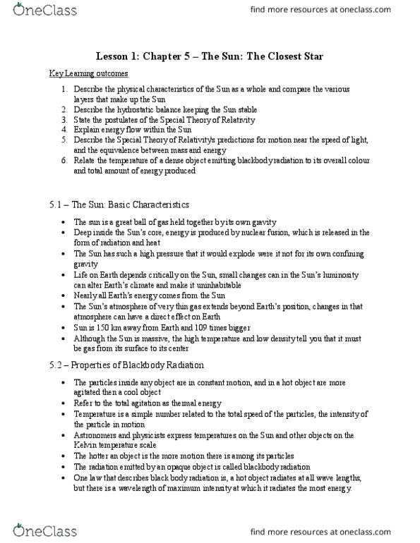 AS102 Chapter Notes - Chapter 1-3: Positron, Main Sequence, Strong Interaction thumbnail