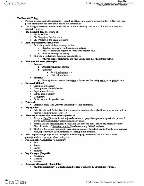 CRP 0807 Lecture Notes - Lecture 12: Aristotelian Ethics, Land Ethic thumbnail