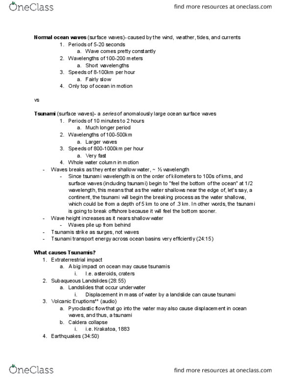 EPS 80 Lecture Notes - Lecture 7: Pyroclastic Flow, Wave Height, Coastal Erosion thumbnail