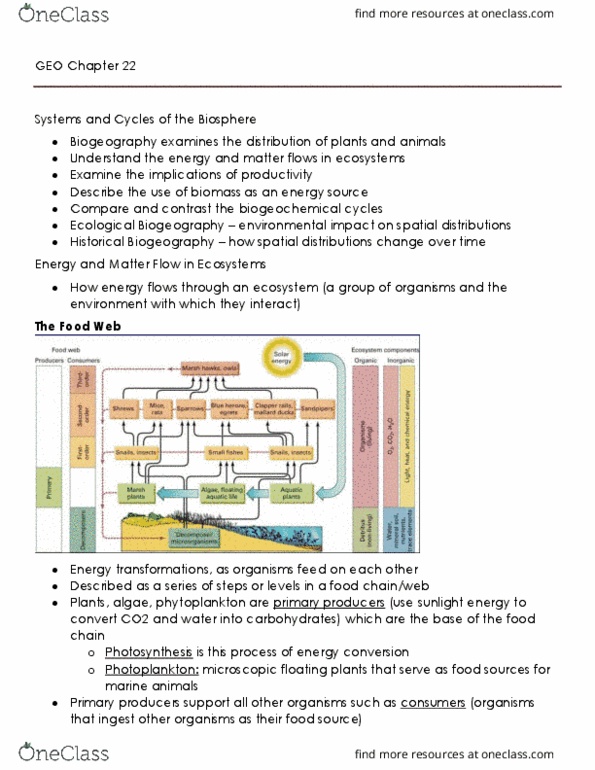 GEO 101 Chapter Notes - Chapter 22: Nutrient Cycle, Pyrolysis, Nitrogen Cycle thumbnail