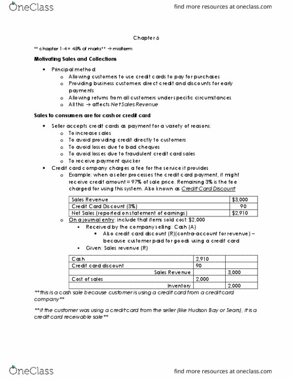 COMM 217 Chapter Notes - Chapter 6: Cash Flow, Bank Statement, Internal Control thumbnail