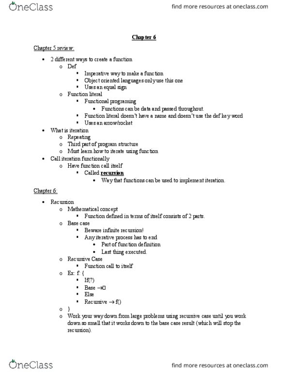 CSC 110 Lecture Notes - Lecture 12: Tuple, Backtracking, Stack Overflow thumbnail