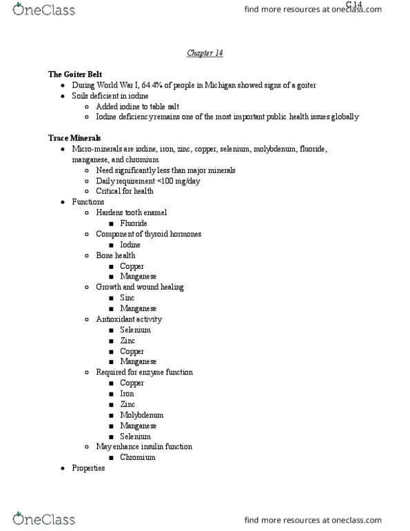 HNFE 1004 Lecture Notes - Lecture 14: Soy Protein, Arsenic, Iron Poisoning thumbnail