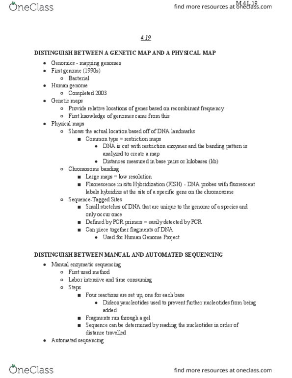 BIOL 1105 Lecture Notes - Lecture 19: Alternative Splicing, Uniprot, Synthetic Biology thumbnail