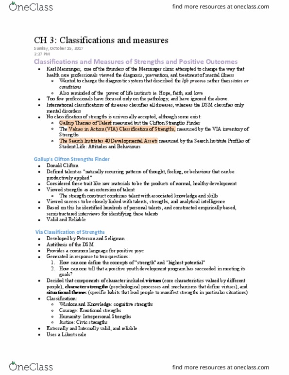 PSYC 335 Chapter Notes - Chapter 3: Menninger Foundation, Likert Scale, Antithesis thumbnail