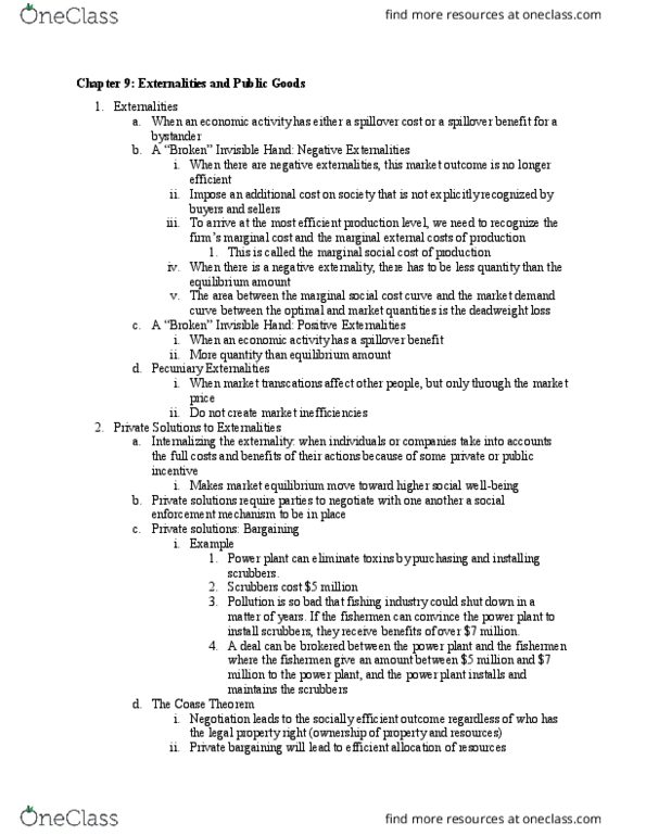 ECO 211 Chapter Notes - Chapter 9: Coase Theorem, Deadweight Loss, Marginal Cost thumbnail