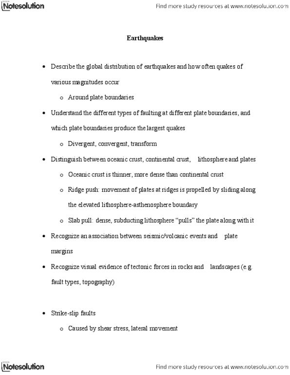 GEOL 2207 Lecture Notes - Elastic-Rebound Theory, Epicenter, Oceanic Crust thumbnail