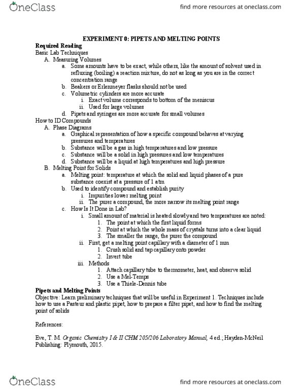 CHM 205 Chapter Notes - Chapter 1: Graduated Cylinder, Boiling Point, Chromatography thumbnail