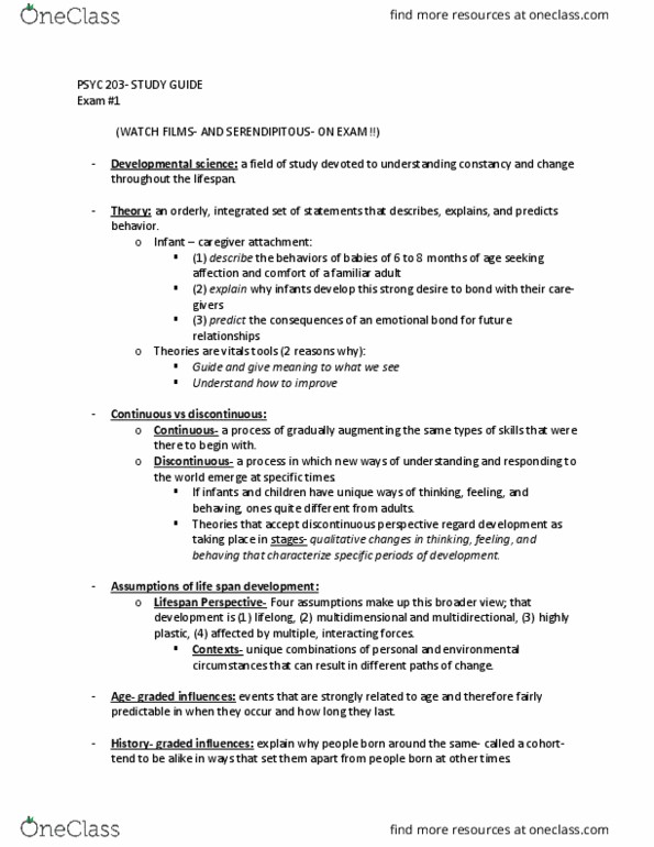 PSYC 203 Lecture Notes - Lecture 4: Urie Bronfenbrenner, Ecological Systems Theory, Social Learning Theory thumbnail