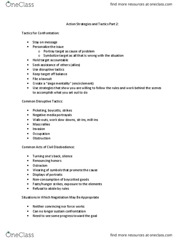 S W 334 Lecture Notes - Lecture 32: Siege Mentality, Force Works, Picketing thumbnail