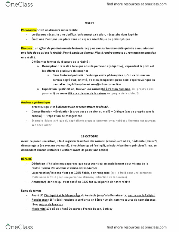 PHI 1501 Lecture Notes - Lecture 1: Le Sens De La Vie, Le Monde, Prq thumbnail