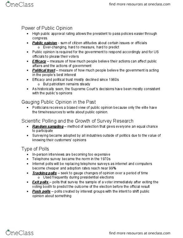 POLS 1336 Chapter Notes - Chapter 6: Observational Error, Confidence Interval, Rationality thumbnail