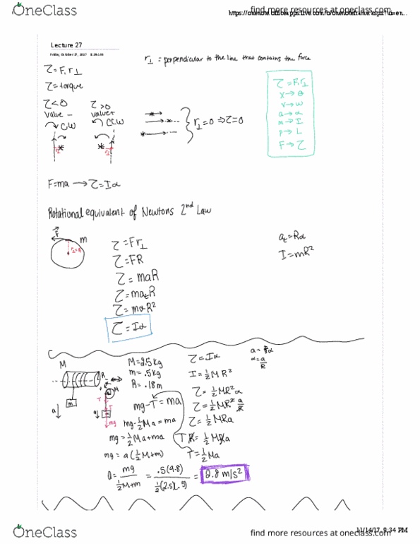 PHYS 141 Lecture Notes - Lecture 24: Microsoft Onenote thumbnail