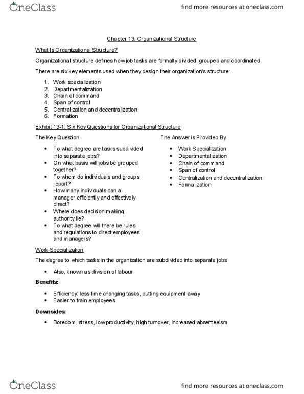 HROB 2100 Lecture Notes - Lecture 13: Departmentalization, Absenteeism, Gross Domestic Product thumbnail