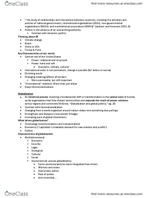 POLI 3Q97 Lecture Notes - Lecture 1: Democratic Deficit, Nationstates, Child Labour thumbnail