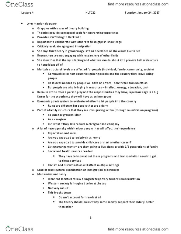 HLTC22H3 Lecture Notes - Lecture 4: Modernization Theory, Demographic Transition, Global Distribution System thumbnail