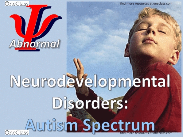 PSYCH 2AP3 Lecture Notes - Lecture 1: Autism Spectrum, Nonverbal Communication, Intellectual Disability thumbnail