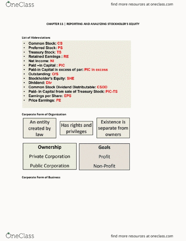 ACCT 2101 Lecture Notes - Lecture 11: Retained Earnings thumbnail