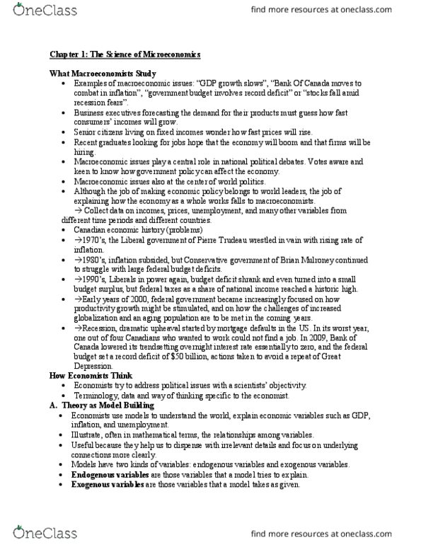 ECON 2101 Lecture Notes - Lecture 2: Brian Mulroney, Pierre Trudeau, Macroeconomics thumbnail