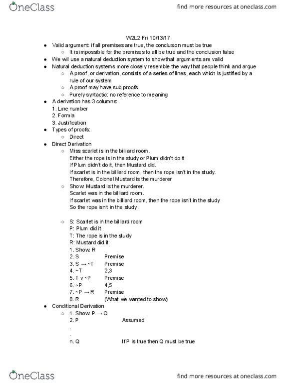 PHILOS 31 Lecture Notes - Lecture 4: List Of Cluedo Characters, Natural Deduction, Line Number thumbnail