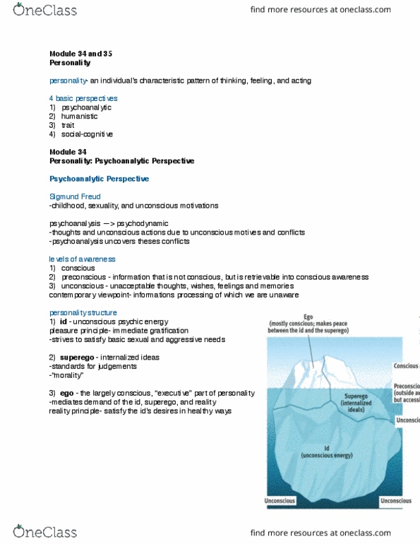 3750:100 Lecture Notes - Lecture 15: Reality Principle, Sexual Repression, Carl Jung thumbnail