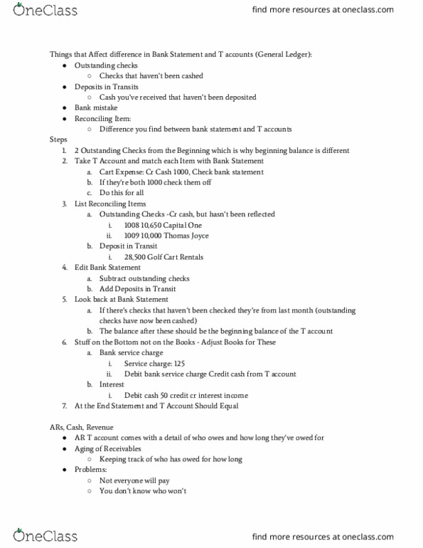 ACCT1021 Lecture Notes - Lecture 18: Bank Statement, General Ledger, Income Statement thumbnail