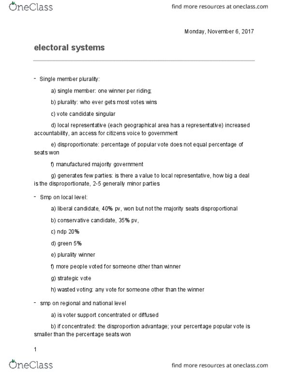 POL S101 Lecture Notes - Lecture 12: Party System thumbnail