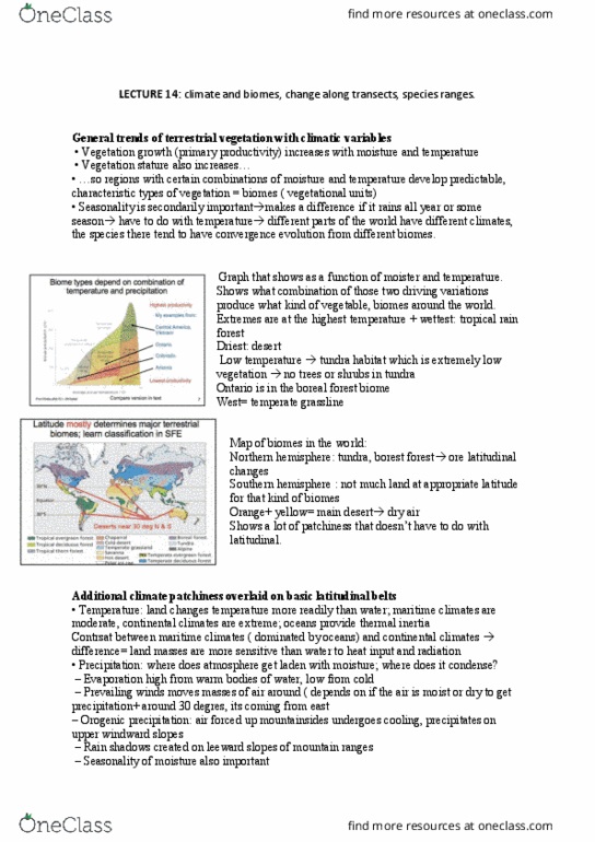 BIO120H1 Lecture Notes - Lecture 14: Volumetric Heat Capacity, Rain Shadow, Primary Production thumbnail