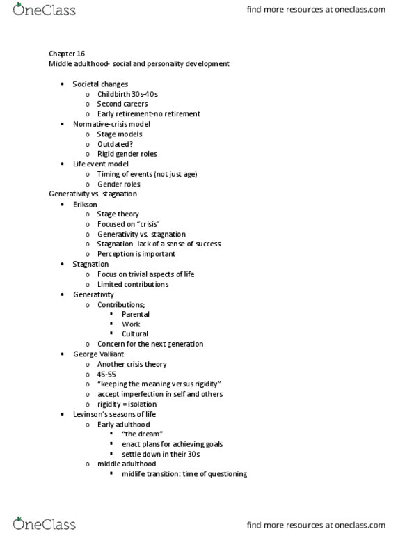 PSYC 3120 Lecture Notes - Lecture 19: Midlife Crisis, Crisis Theory, Childbirth thumbnail