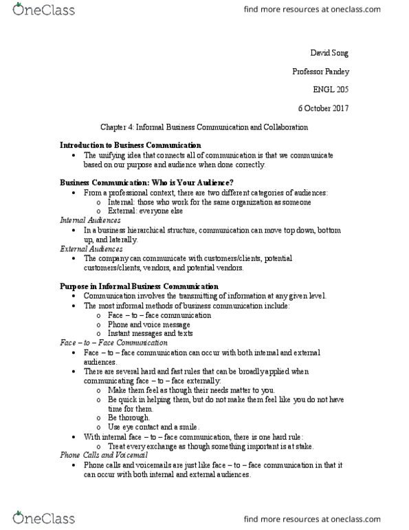 ENGL 205 Chapter Notes - Chapter 4: Instant Messaging, Voicemail, Speakerphone thumbnail