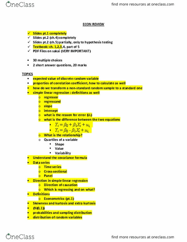 ACTG 2P31 Lecture Notes - Lecture 7: Simple Linear Regression, Random Variable, Dependent And Independent Variables thumbnail