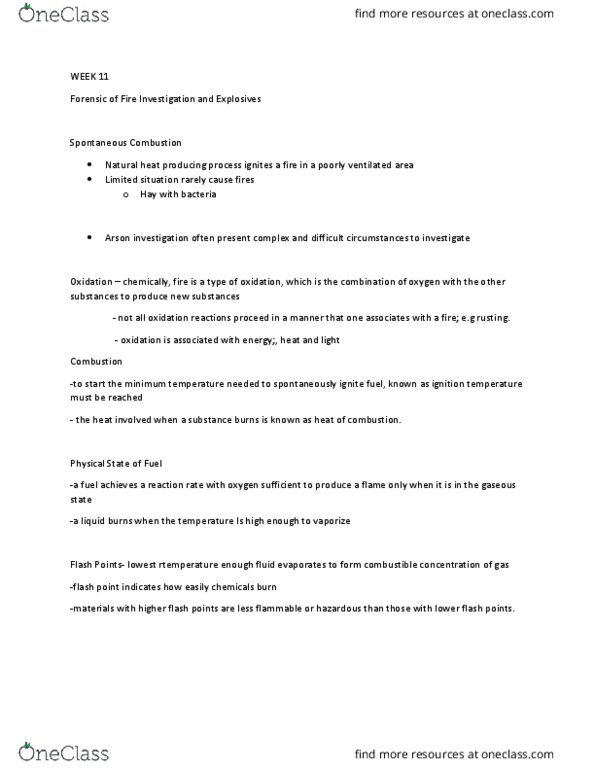 FRSC 1010H Lecture Notes - Lecture 11: Gas Chromatography, Flash Point, Arson thumbnail