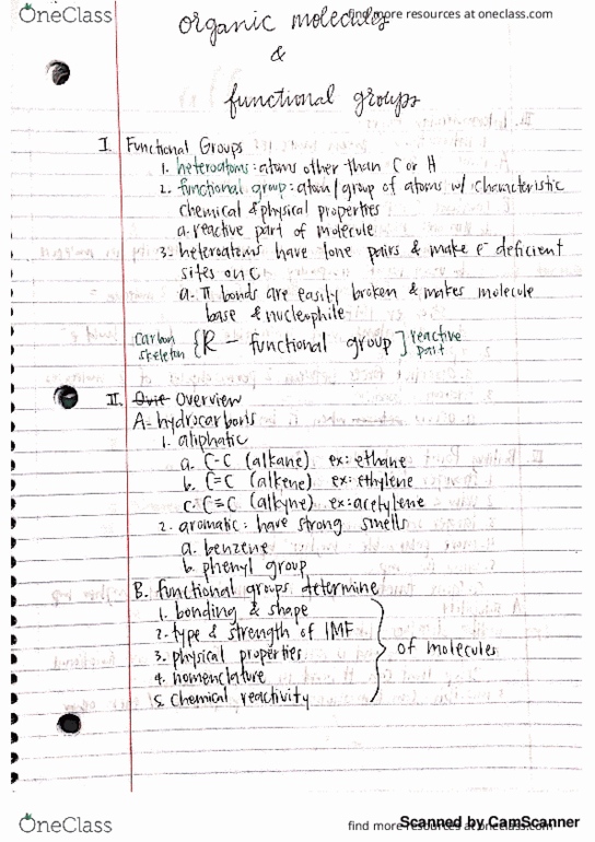 CHEM 51A Chapter 3: Organic Molecules and Functional Groups thumbnail