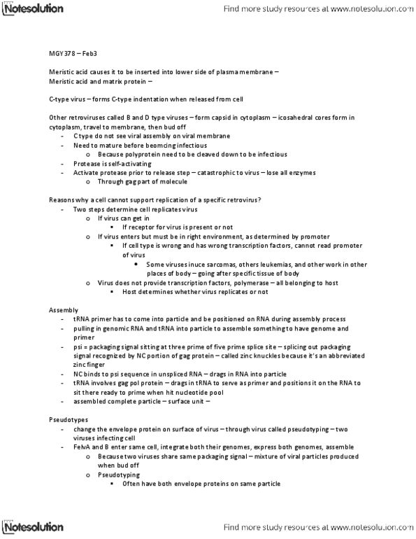 MGY378H1 Lecture Notes - Growth Factor, Helper Virus, Lentivirus thumbnail