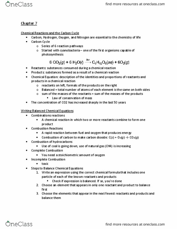 CHEM 1211 Lecture Notes - Lecture 10: Limiting Reagent, Mass Spectrometry, Molar Mass thumbnail