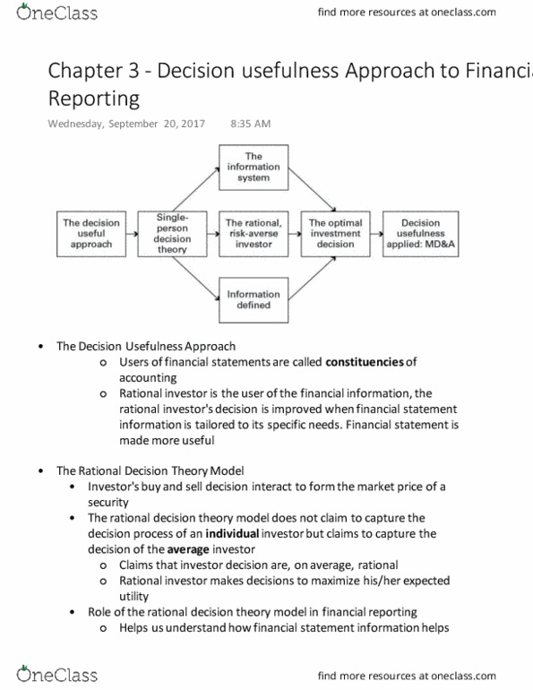 COMMERCE 4AF3 Chapter 3: Chapter 3 - Decision usefulness Approach to Financial Reporting thumbnail