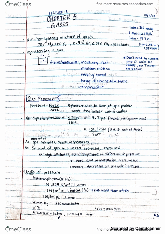 CHEM 1031 Lecture 13: Lecture 13 - Gases and Gas Pressure thumbnail