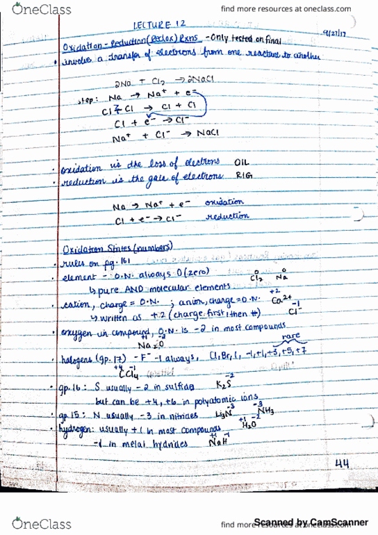 CHEM 1031 Lecture 12: Lecture 12 - Redox thumbnail