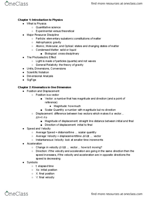 PHY 111 Lecture Notes - Lecture 1: Scientific Notation, One Direction, Abstract Window Toolkit thumbnail