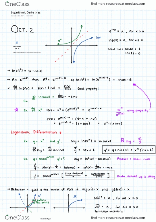 MATH 100 Lecture 5: Logarithmic Derivatives thumbnail