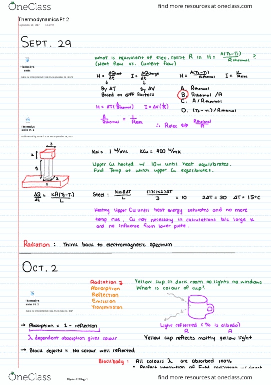 PHYS 157 Lecture Notes - Lecture 2: Thermodynamics thumbnail