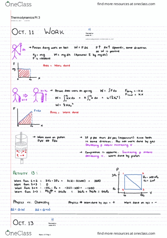 PHYS 157 Lecture Notes - Lecture 3: Thermodynamics thumbnail