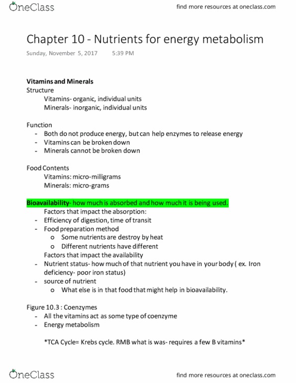 Foods and Nutrition 1030E Lecture 10: Chapter 10 - Nutrients for energy metabolism thumbnail