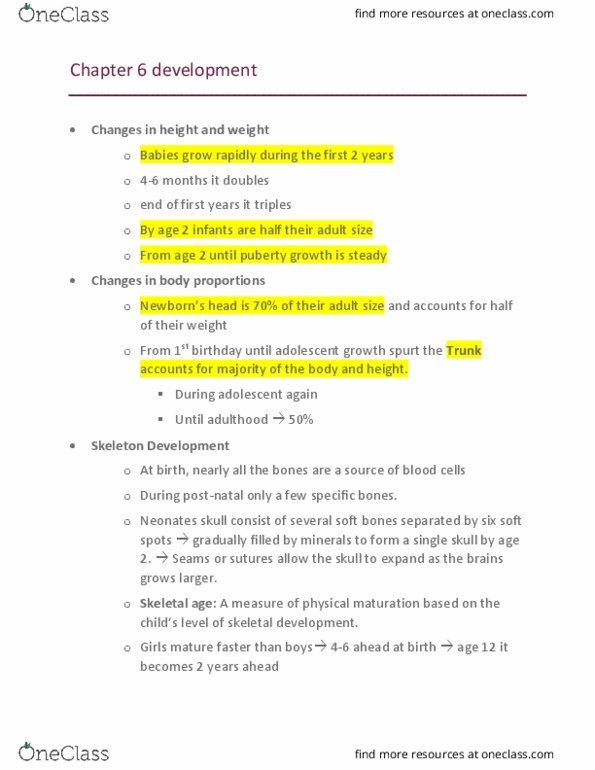 PSYC 2110 Chapter Notes - Chapter 6: Neural Tube, Muscular Development, Synaptogenesis thumbnail