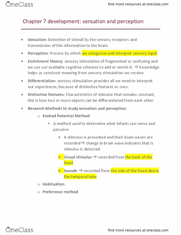 PSYC 2110 Chapter Notes - Chapter 7: Otitis Media, Temporal Lobe, Visual Perception thumbnail