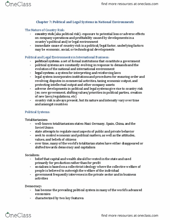 AFM333 Lecture Notes - Lecture 7: Country Risk, Totalitarianism, Limited Government thumbnail