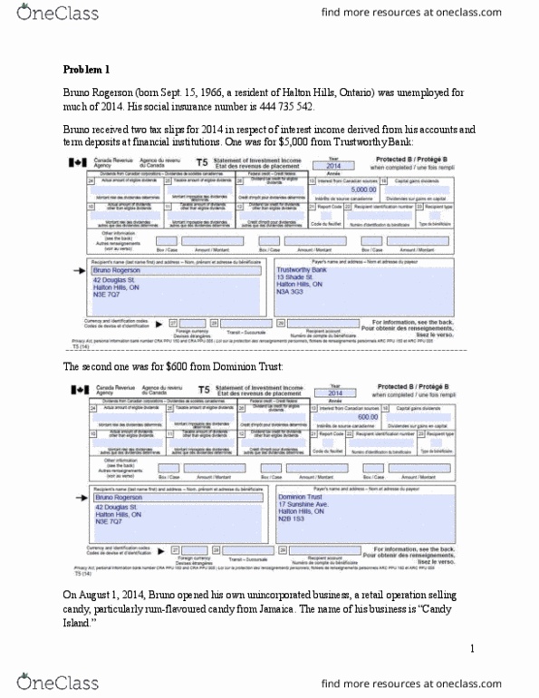 AFM202 Lecture Notes - Lecture 2: North American Industry Classification System, Social Insurance Number, Canadian Dollar thumbnail